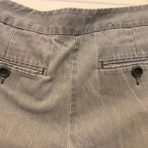 Theory Cotton/Silk Grey Wide Leg Trousers Pants Distress Pocket Size 6 - Picture 2 of 5